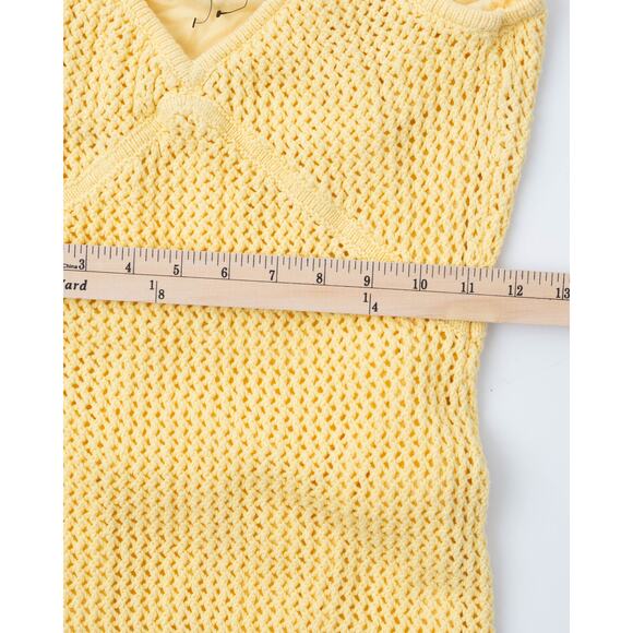 TOCCIN X RTR Sleeveless Crochet Knit Midi Dress in Yellow - Picture 8 of 10